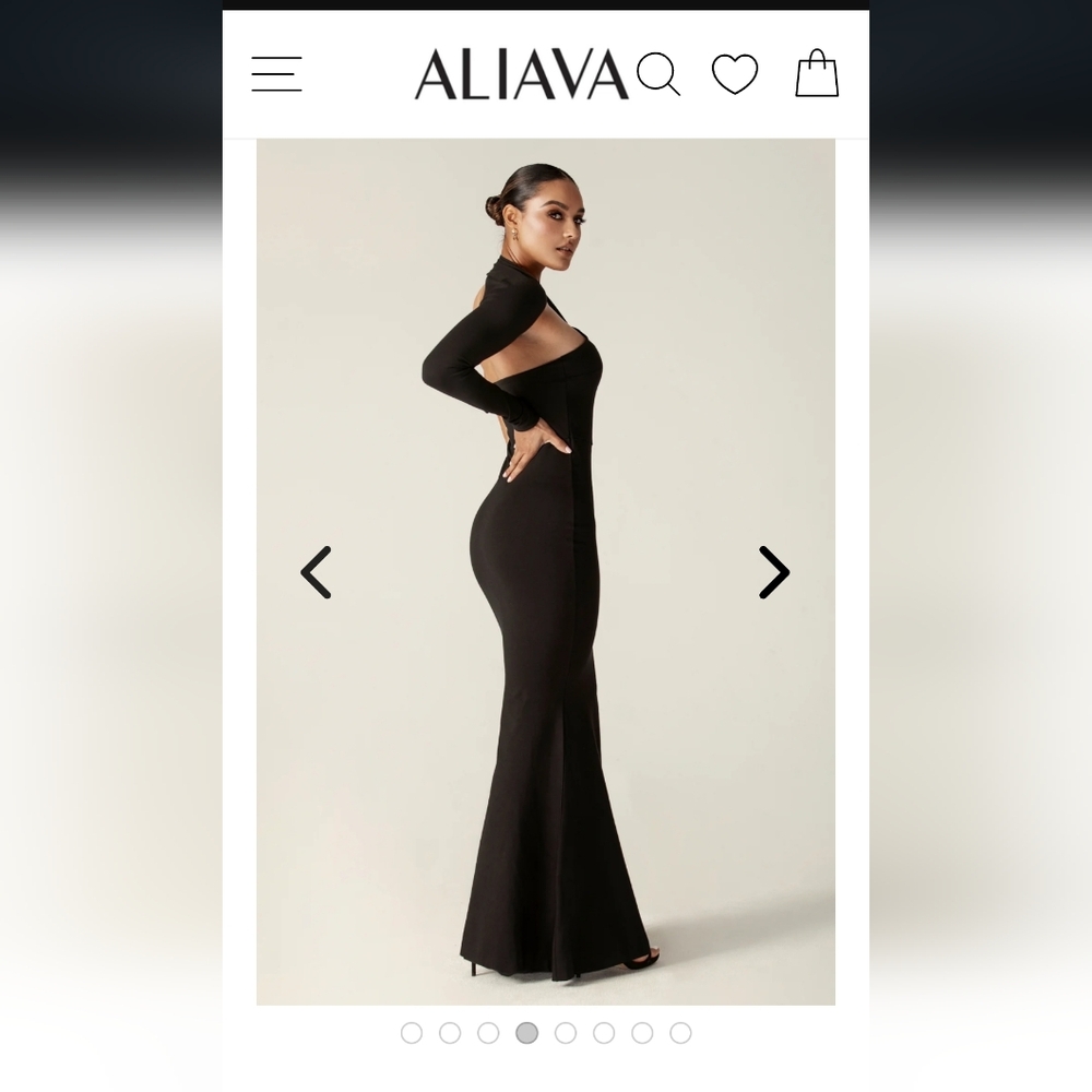 Aliava Elegant Black One-Shoulder Gown - Picture 3 of 8